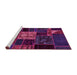 Sideview of Machine Washable Patchwork Pink Transitional Rug, wshabs568pnk