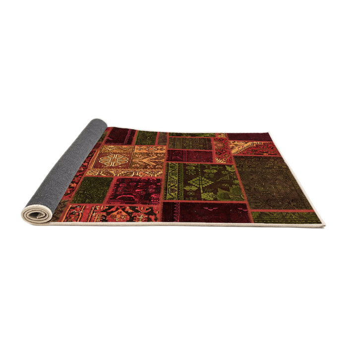 Sideview of Patchwork Orange Transitional Rug, abs568org