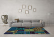 Machine Washable Patchwork Light Blue Transitional Rug in a Living Room, wshabs568lblu