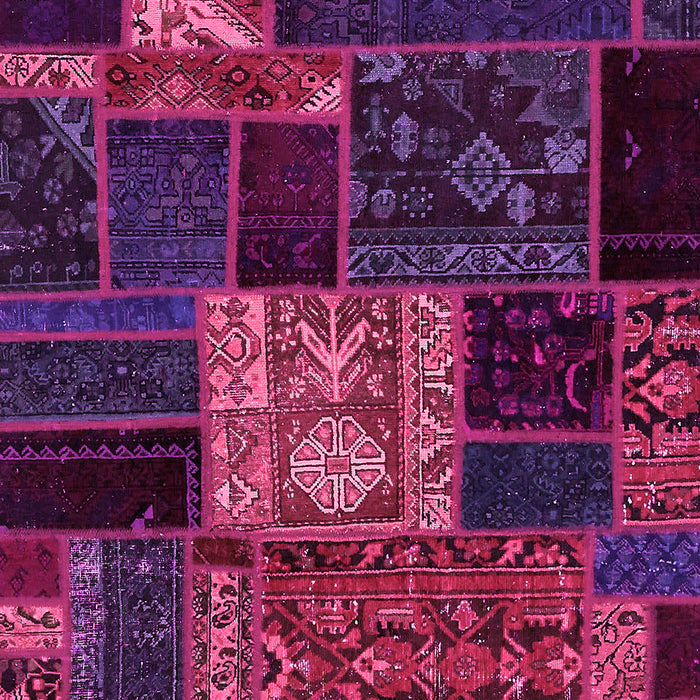 Machine Washable Patchwork Pink Transitional Rug, wshabs568pnk