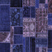 Square Patchwork Blue Transitional Rug, abs568blu