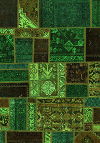 Patchwork Green Transitional Rug, abs568grn