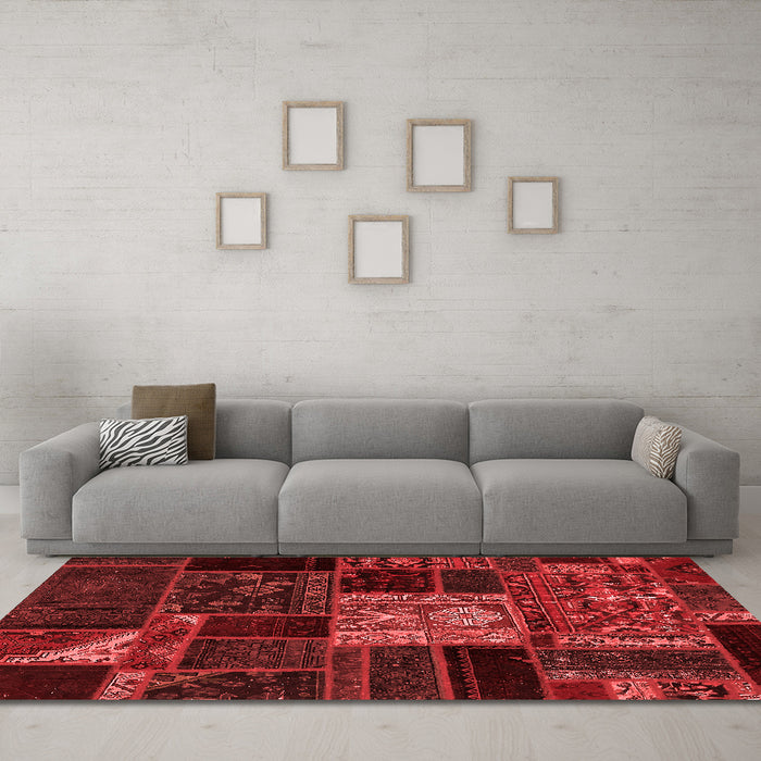 Transitional Red Washable Rugs