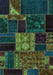 Patchwork Turquoise Transitional Rug, abs568turq