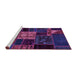 Sideview of Machine Washable Patchwork Purple Transitional Area Rugs, wshabs568pur