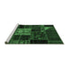 Sideview of Machine Washable Patchwork Emerald Green Transitional Area Rugs, wshabs568emgrn