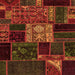 Square Machine Washable Patchwork Orange Transitional Area Rugs, wshabs568org