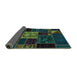 Sideview of Patchwork Turquoise Transitional Rug, abs568turq