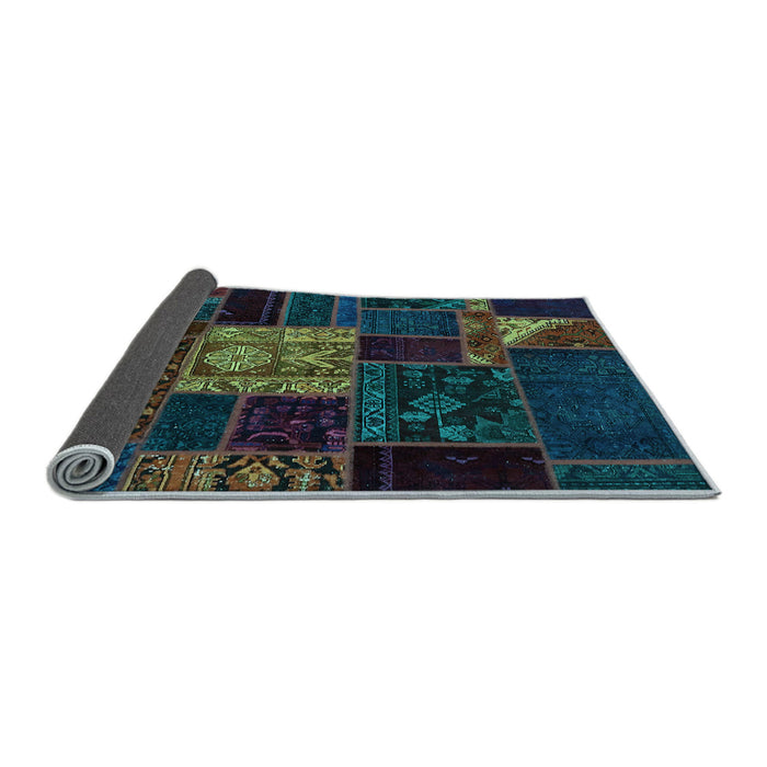 Sideview of Patchwork Light Blue Transitional Rug, abs568lblu