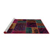 Sideview of Machine Washable Abstract Coffee Brown Rug, wshabs569