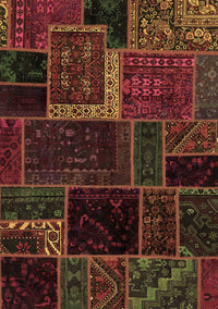 Patchwork Brown Transitional Rug, abs569brn