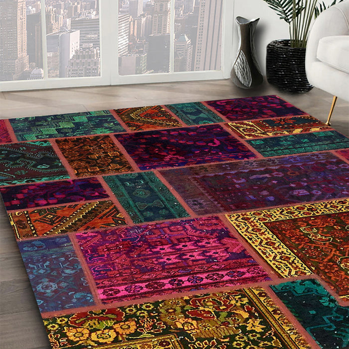 Machine Washable Abstract Coffee Brown Rug in a Family Room, wshabs569