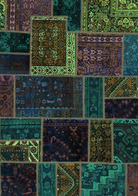 Patchwork Turquoise Transitional Rug, abs569turq