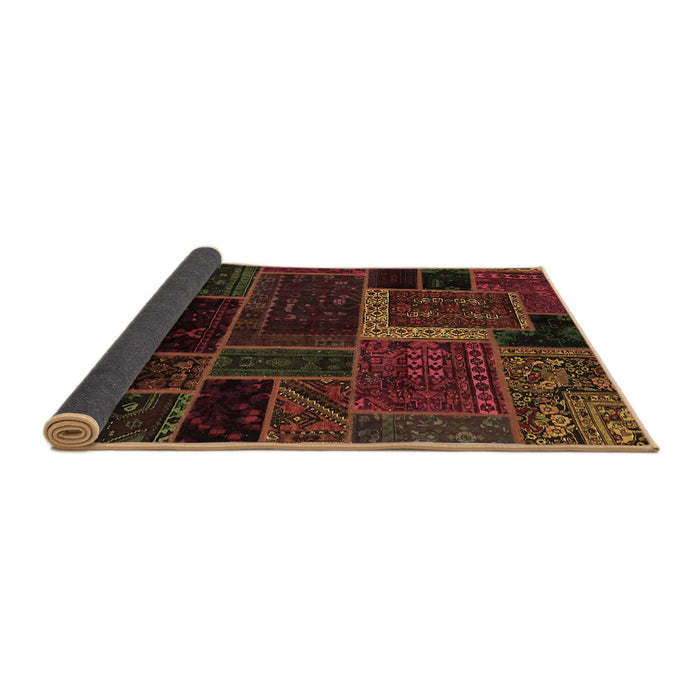Sideview of Patchwork Brown Transitional Rug, abs569brn
