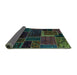 Sideview of Patchwork Turquoise Transitional Rug, abs569turq