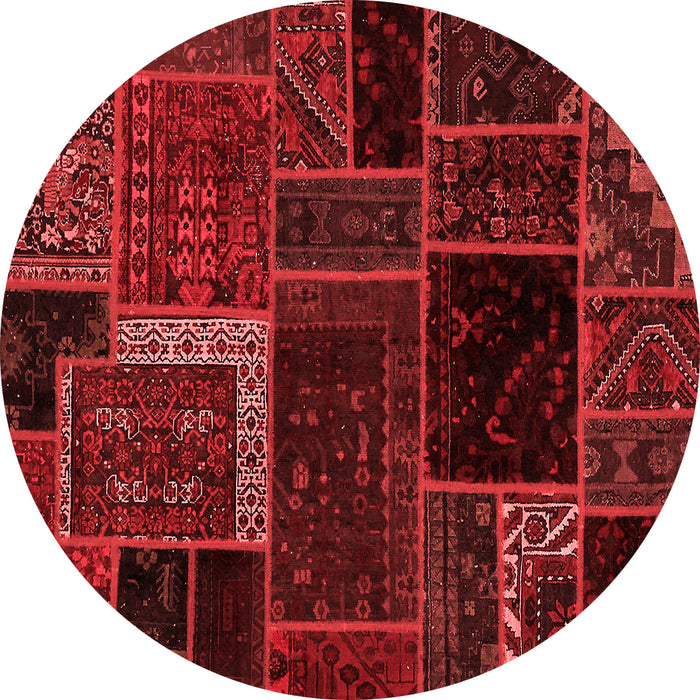 Machine Washable Patchwork Red Transitional Rug, wshabs569red