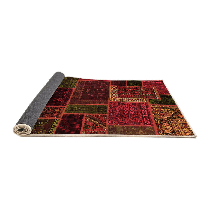 Sideview of Patchwork Orange Transitional Rug, abs569org