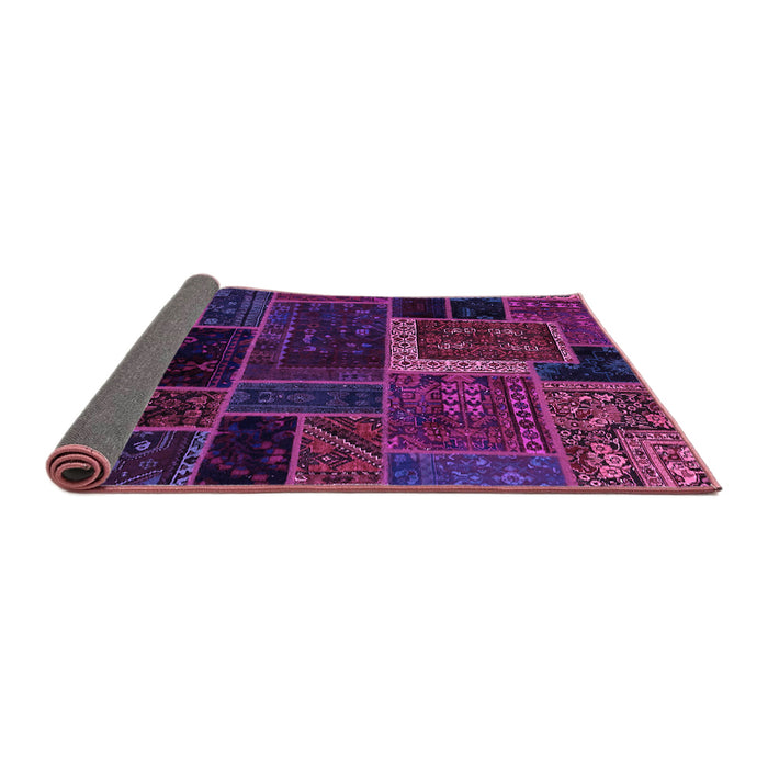 Sideview of Patchwork Purple Transitional Rug, abs569pur