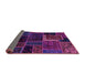 Sideview of Patchwork Purple Transitional Rug, abs569pur