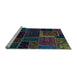 Sideview of Machine Washable Patchwork Light Blue Transitional Rug, wshabs569lblu