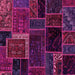 Square Patchwork Pink Transitional Rug, abs569pnk