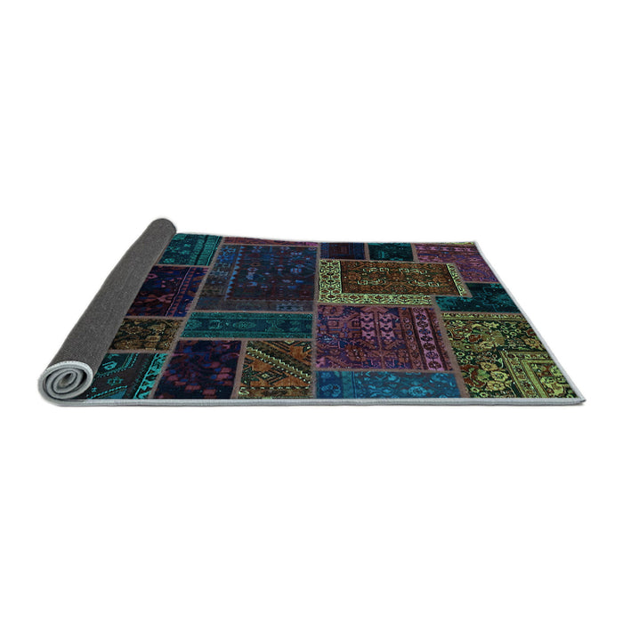 Sideview of Patchwork Light Blue Transitional Rug, abs569lblu