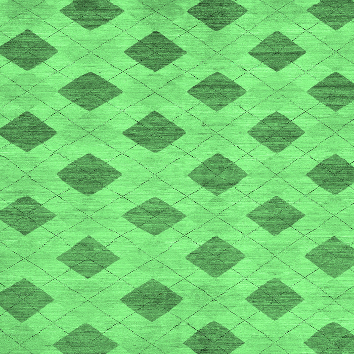 Square Machine Washable Abstract Emerald Green Modern Area Rugs, wshabs56emgrn