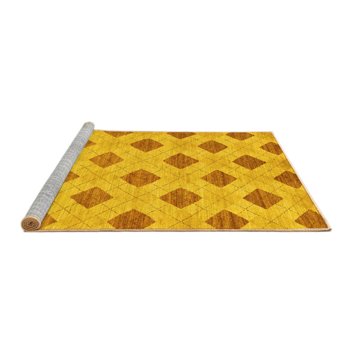 Sideview of Machine Washable Abstract Yellow Modern Rug, wshabs56yw