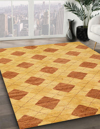 Abstract Deep Yellow Modern Rug, abs56