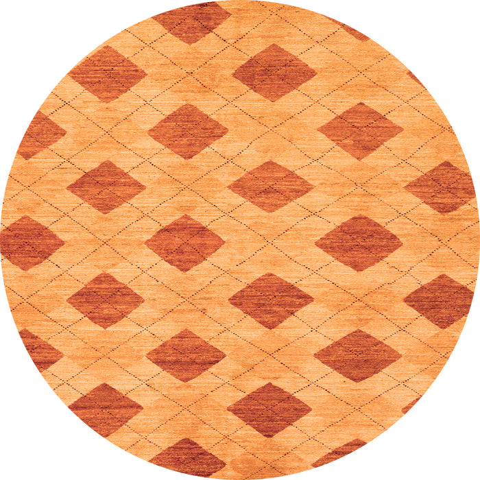 Round Abstract Orange Modern Rug, abs56org