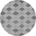 Round Abstract Gray Modern Rug, abs56gry