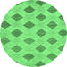 Round Abstract Emerald Green Modern Rug, abs56emgrn