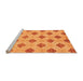 Sideview of Machine Washable Abstract Orange Modern Area Rugs, wshabs56org