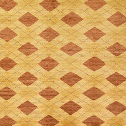 Square Machine Washable Abstract Deep Yellow Rug, wshabs56