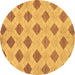 Round Abstract Brown Modern Rug, abs56brn