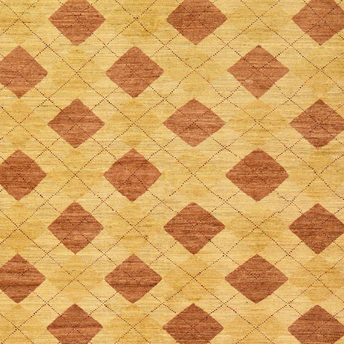 Machine Washable Abstract Deep Yellow Rug, wshabs56