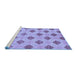 Sideview of Machine Washable Abstract Blue Modern Rug, wshabs56blu