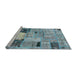 Sideview of Machine Washable Abstract Sky Blue Rug, wshabs570