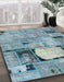 Machine Washable Abstract Sky Blue Rug in a Family Room, wshabs570