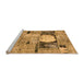 Sideview of Machine Washable Patchwork Orange Transitional Area Rugs, wshabs570org