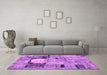 Machine Washable Patchwork Pink Transitional Rug in a Living Room, wshabs570pnk