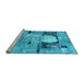 Sideview of Machine Washable Patchwork Light Blue Transitional Rug, wshabs570lblu