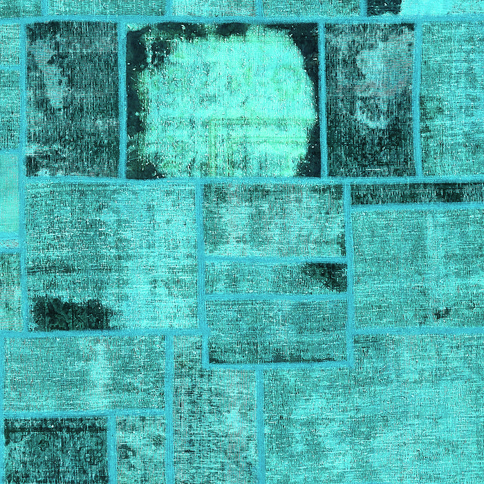 Patchwork Turquoise Transitional Rug, abs570turq