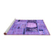 Sideview of Machine Washable Patchwork Purple Transitional Area Rugs, wshabs570pur