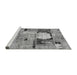 Sideview of Machine Washable Patchwork Gray Transitional Rug, wshabs570gry