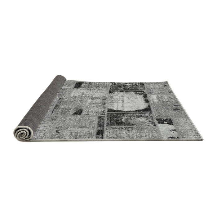 Sideview of Patchwork Gray Transitional Rug, abs570gry