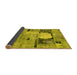 Sideview of Patchwork Yellow Transitional Rug, abs570yw