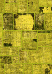 Patchwork Yellow Transitional Rug, abs570yw