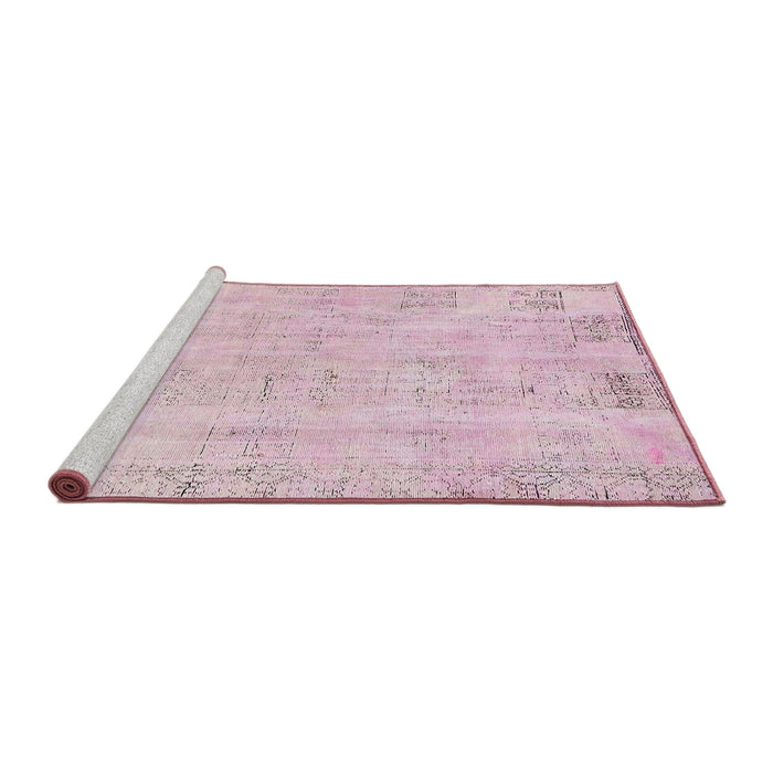 Sideview of Machine Washable Abstract Cadillac Pink Rug, wshabs571