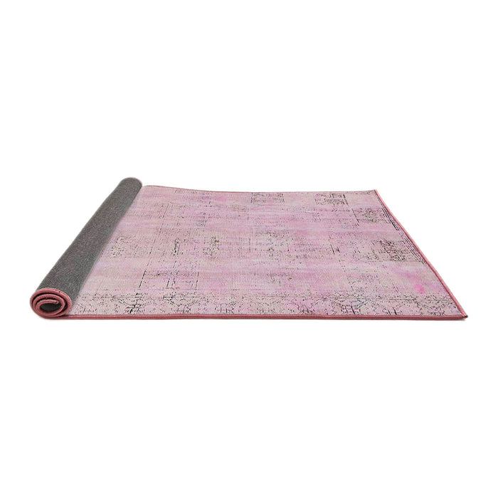 Sideview of Abstract Pink Modern Rug, abs571